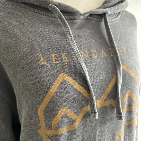 Daddy Yankee “Legendaddy” Hoodie - Medium - Charcoal Gray with Gold Print - Picture 6 of 8